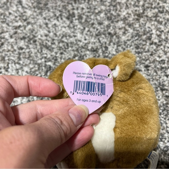 Swibco Puffkins Bosley Bulldog Plush Stuffed Animal Tan White Mini Vintage 4" - Picture 10 of 11
